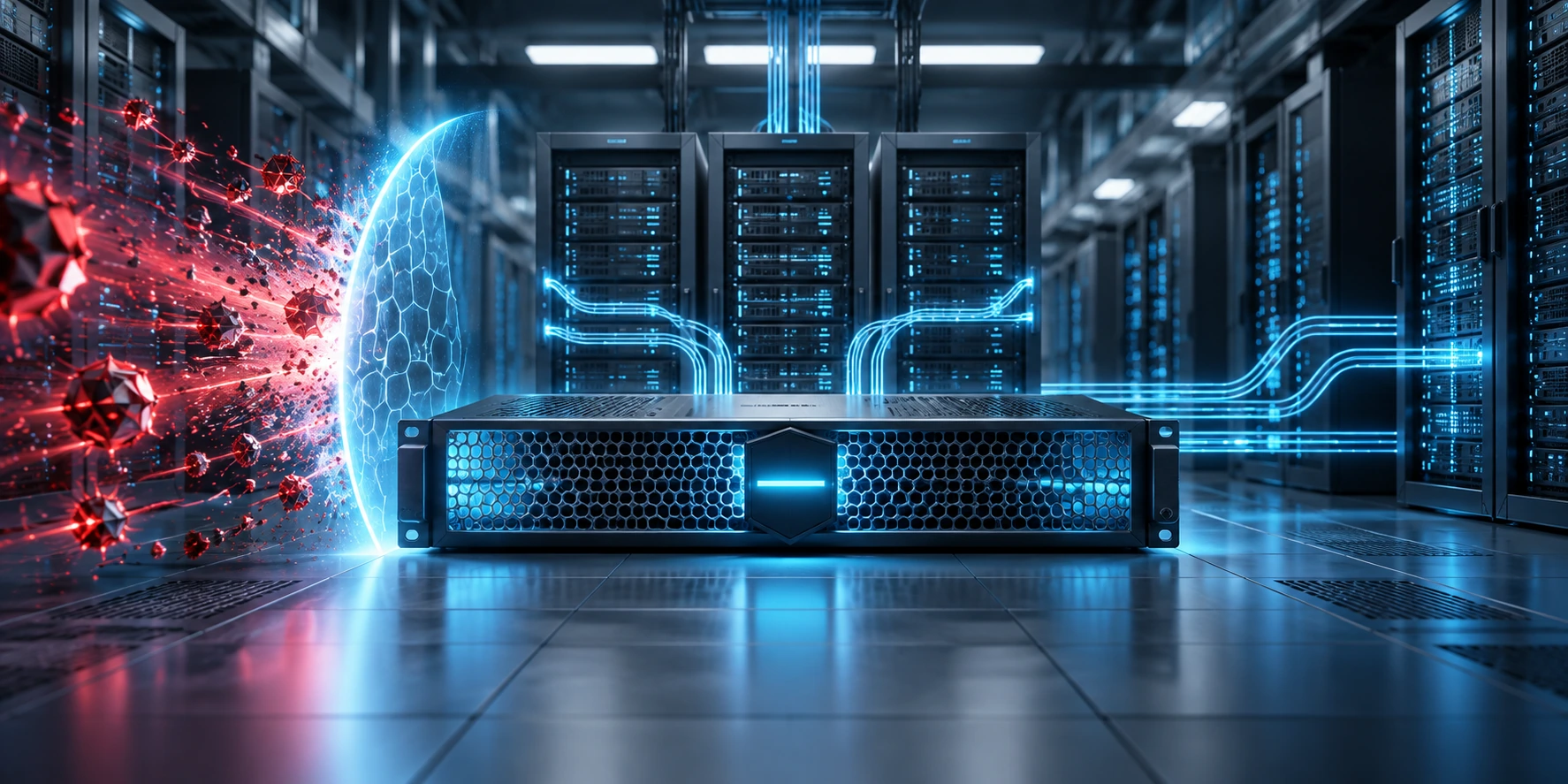 Firewall de rețea care oprește amenințări înainte să ajungă la serverele companiei